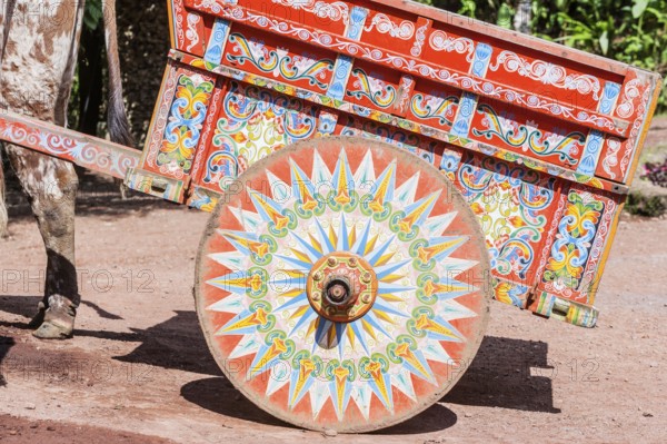 Decorative ox-cart, Costa Rica, Central America