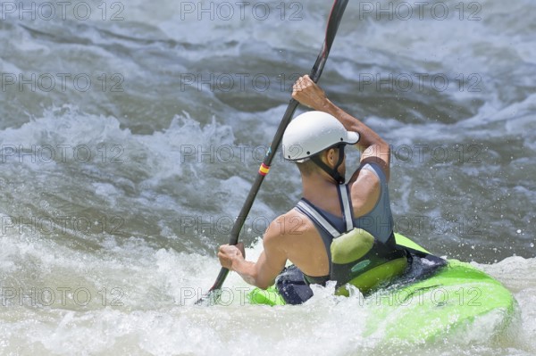 Kayak surfing in whitewater, Pacuare river, Turrialba, Costa Rica, Central America
