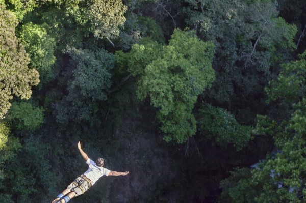 Bungee jumper, San Jose, Costa Rica, Central America