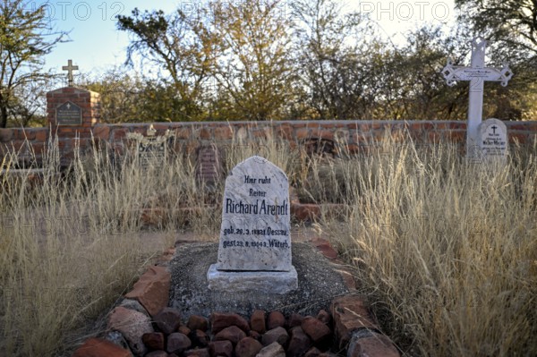 Grave at the German military cemetery at Waterberg, Otjozondjupa region, Namibia
