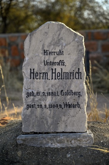 Grave at the German military cemetery at Waterberg, Otjozondjupa region, Namibia