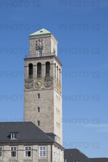 Town hall tower, town hall, Mülheim an der Ruhr, Rur region, North Rhine-Westphalia, Germany