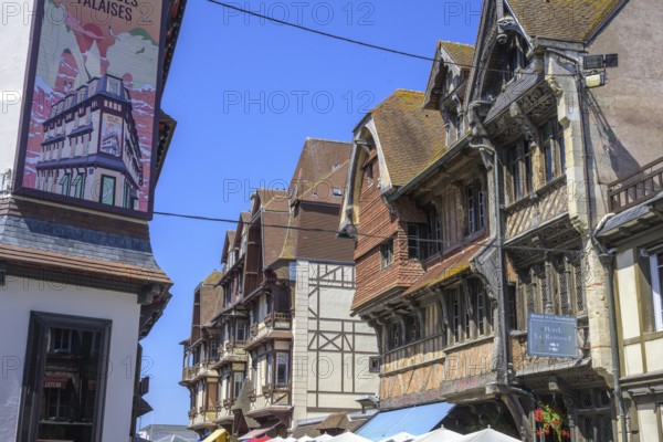 Historic house with beautiful wooden figures Manoir del la Salaamandre, Étretat, Département Seine-Maritime, France