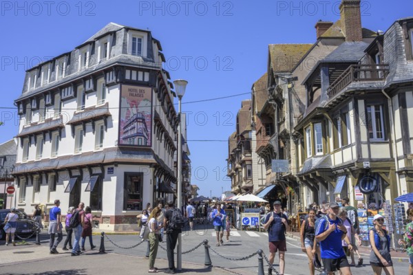 Old houses in the centre of, Étretat, Département Seine-Maritime, France