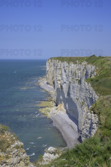 Hike from Etretat to Yport along the chalk cliff coast, Seine-Maritime department, France