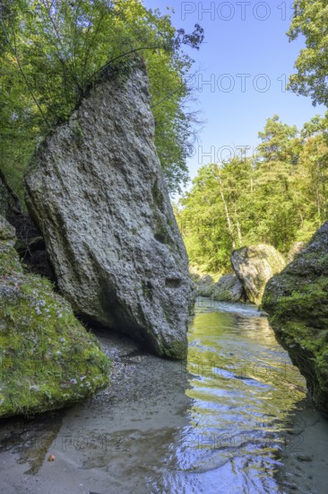 Conglomerate rocks in the Erlauf gorge, Purgstall an der Erlauf, Lower Austria, Austria