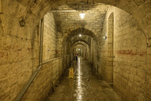 Corridor in the Fort de Vaux from the 1st World War, Douaumont, Département Meuse, France