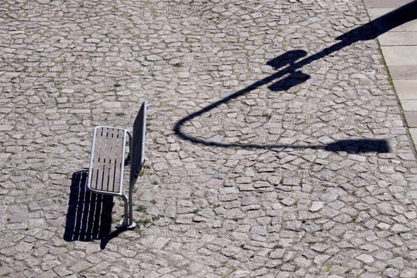 Bench and lantern, silhouette, Germany