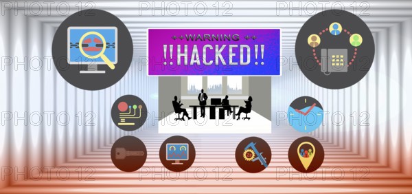 Symbolic image, cyber security, cyber attacks worldwide, computer crime, SMEs unsecured, digital IT attacks, economy, energy industry, nuclear power plants, society, hackers, data theft, espionage, malware, fhishing attacks, spoofing, passwords, DDOS attacks, competition, secret services, organised crime, Germany, China, Russia