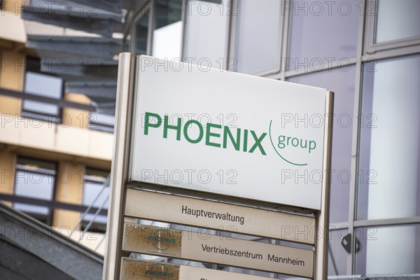 PHOENIX GROUP company sign at the main site in Mannheim