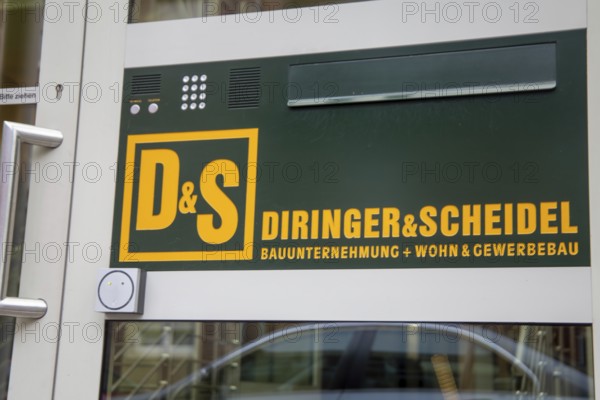 Company sign at the entrance to the construction company DIRINGER & SCHEIDEL in Mannheim