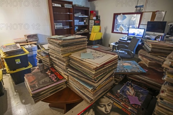 Porcupine, South Dakota - KILI Radio, the voice of the Lakota Nation. The station's old vinyl records are being sold to help with the financial crisis caused by President Trump's budget cuts. The station broadcasts in Lakota and English to the Pine Ridge, Cheyenne River, and Rosebud Indian Reservations