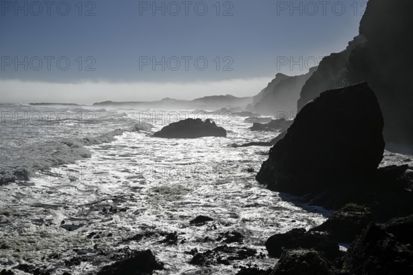 Coastal landscape near Bogenfels, restricted diamond area, near Lüderitz, Karas region, Namibia