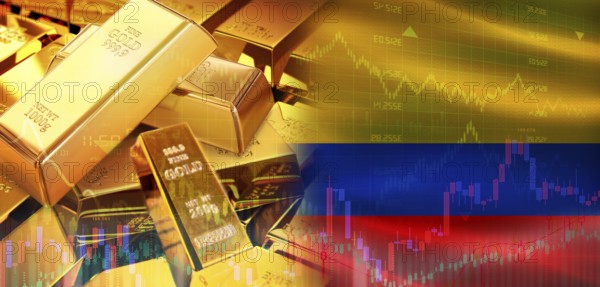 Gold bars stacked on Colombian flag. Colombia gold reserves, Concept