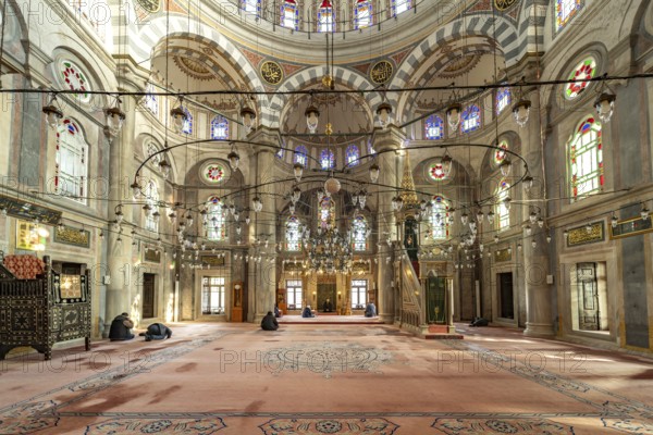 Interior of the Laleli Mosque or Tulip Mosque in Istanbul, Turkey