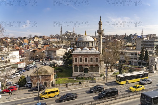 Seb Sefa Hatun Mosque on Atatürk Boulevard and the Süleymaniye Mosque, Fatih, Istanbul, Turkey