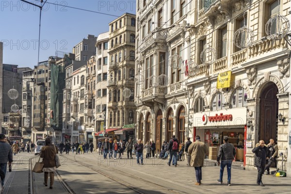 Shopping street Istiklal Caddesi in Beyoglu, Istanbul, Turkey