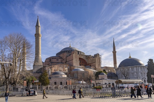 Today's Hagia Sophia mosque or Church of St Sophia, former Byzantine church and museum in Istanbul, Turkey