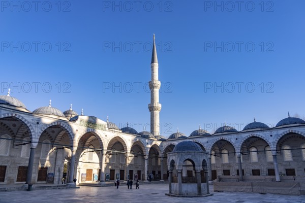 Inner courtyard of the Blue Mosque or Sultan Ahmed Mosque in Istanbul, Turkey