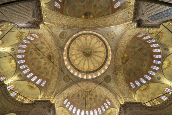 Domes of the Blue Mosque or Sultan Ahmed Mosque in Istanbul, Turkey
