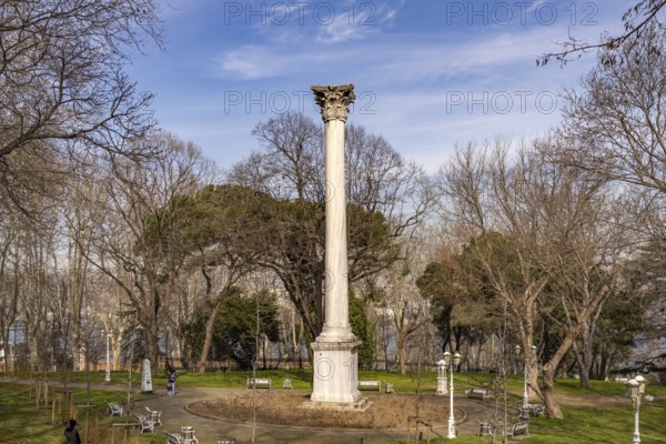 The Column of the Gods in Gülhane Park in Istanbul, Turkey