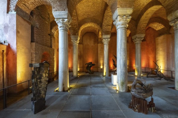 Art exhibition in the cistern in Gülhane Park in Istanbul, Turkey