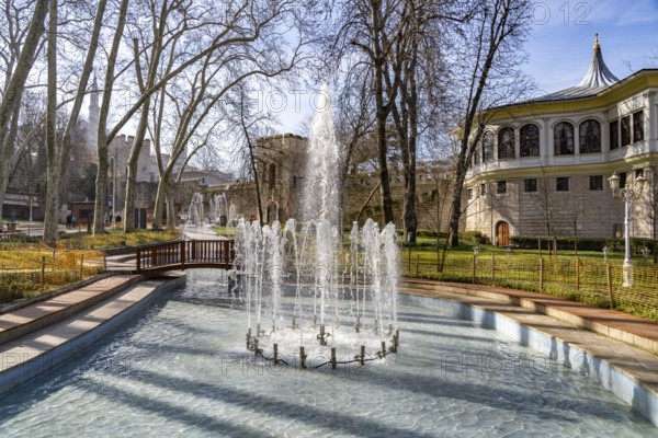 Fountain in Gülhane Park in Istanbul, Turkey