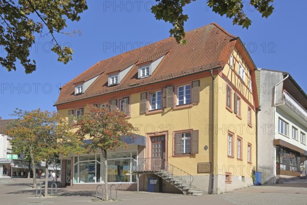 Bronner House, home of winegrower, pharmacist and writer Johann Philipp Bronner, Unterer Markt, Wiesloch, Baden-Württemberg, Germany