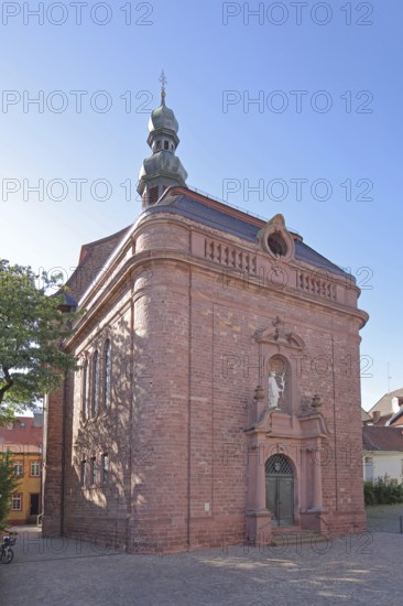 Baroque St Laurentius Church built in 1751, Adenauerplatz, Wiesloch, Baden-Württemberg, Germany