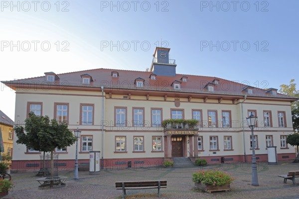 Town house with inscription, Gernsheim, Hesse, Germany