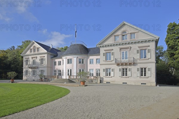 Classicist Villa Eugenia built in 1787, ornamental garden, princely garden, Hechingen, Swabian Alb, Baden-Württemberg, Germany