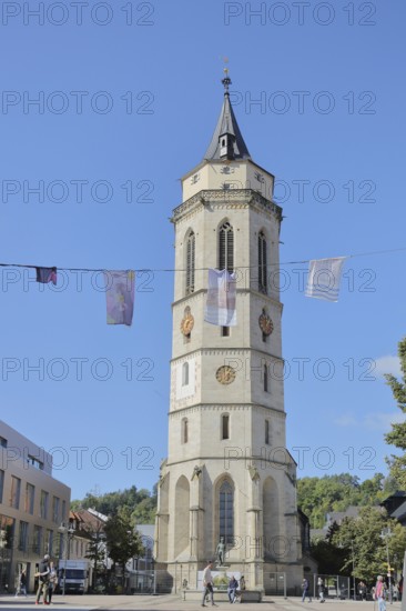 Late Gothic town church, landmark, market square, Balingen, Swabian Alb, Baden-Württemberg, Germany