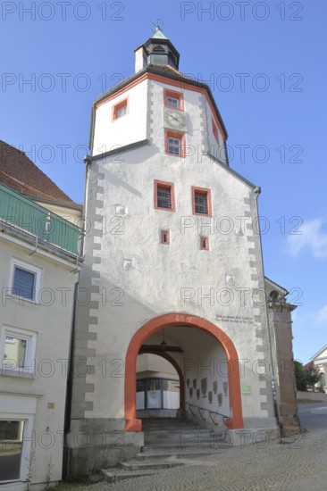 Lower tower built in 1579, town gate, town tower, Hechingen, Swabian Alb, Baden-Württemberg, Germany