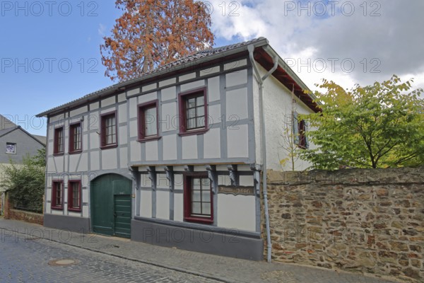 Historic half-timbered house built in 1555, Langenhecke, Bad Münstereifel, Ahrgebirge, Eifel, North Rhine-Westphalia, Germany