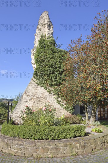 Rocks at the castle, Bad Münstereifel, Ahrgebirge, Eifel, North Rhine-Westphalia, Germany
