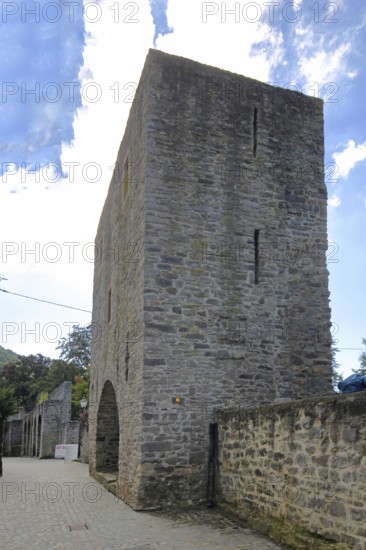 Historic town tower, town gate, Turmstraße, Bad Münstereifel, Ahrgebirge, Eifel, North Rhine-Westphalia, Germany