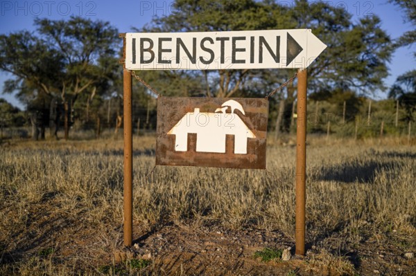 Signpost to Ibenstein Farm, Dordabis, Khomas Region, Namibia