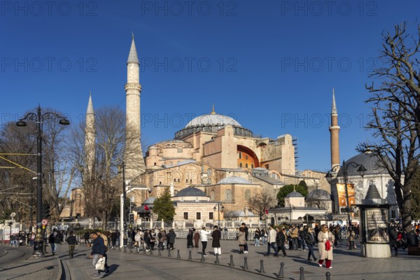 Today's Hagia Sophia mosque or Church of St Sophia, former Byzantine church and museum in Istanbul, Turkey