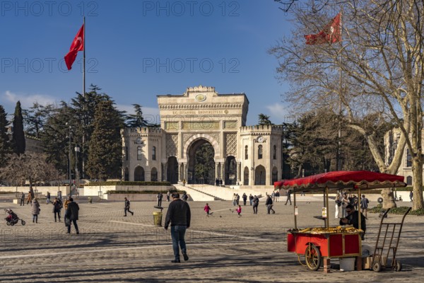 Beyazit Square with the Tor tor of Istanbul University, Turkey