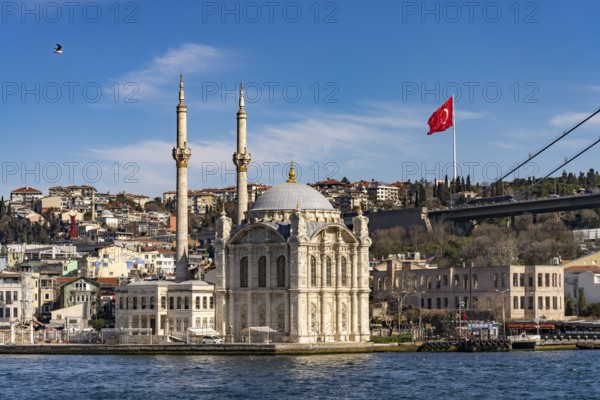 The Ortaköy Mosque on the Bosphorus in Besiktas, Istanbul, Turkey
