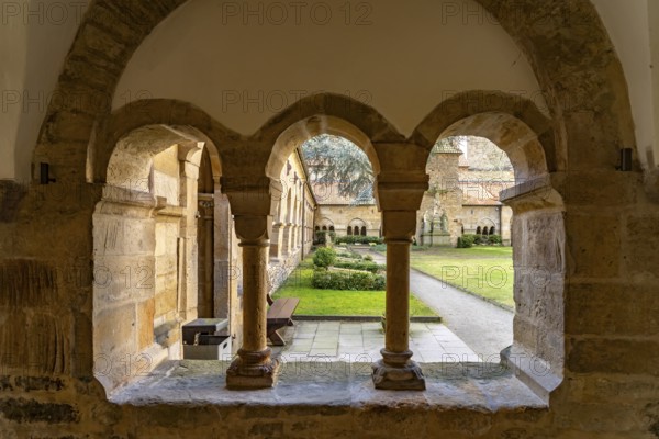 Inner courtyard and cloister of St Peter's Cathedral in Osnabrück, Lower Saxony, Germany