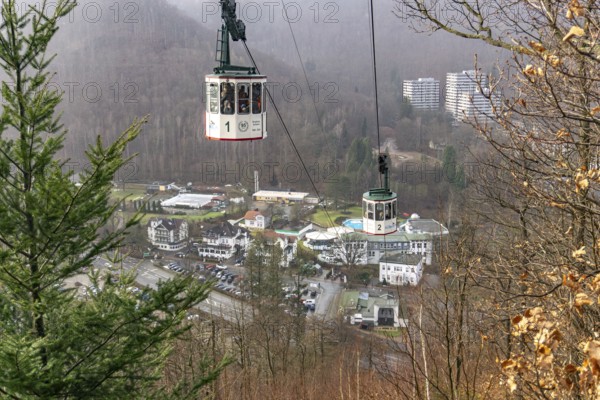 The Burgberg cable car in Bad Harzburg, Lower Saxony, Germany