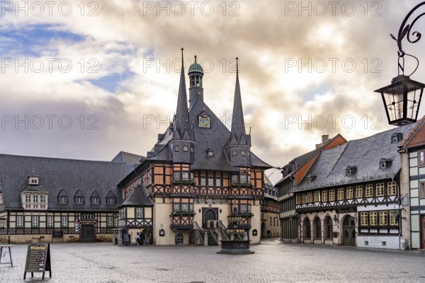 The town hall and market square in Wernigerode, Saxony-Anhalt, Germany