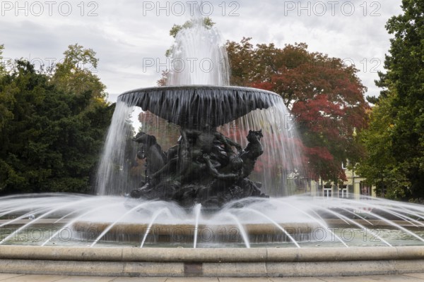 Stormy Waves Fountain, Albertplatz, Neustadt, Dresden, Saxony, Germany