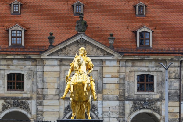 Equestrian statue of Augustus the Strong, Golden Rider, Neustadt, Dresden, Saxony, Germany