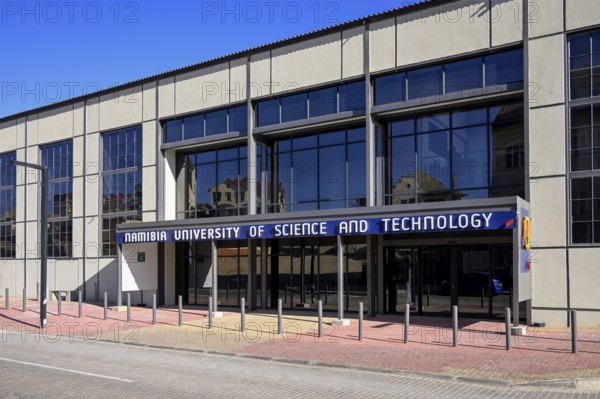 Entrance to the University of Science and Technology at the Old Power Station, former power station, Lüderitz, Karas Region, Namibia