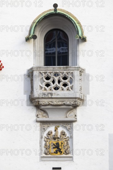 Balcony at the town hall, Old Town, Meissen, Saxony, Germany