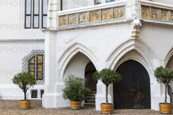 Inner courtyard of Albretsburg Castle, Domplatz, Meissen, Saxony, Germany