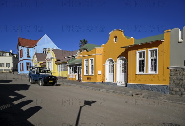 Colonial house facades in the Bergstraße, Lüderitz, Karas region, Namibia