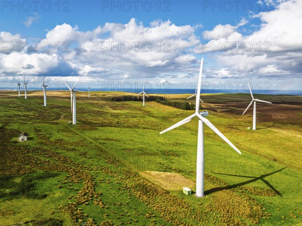 Wind Farm from a drone in southeast Scotland, UK
